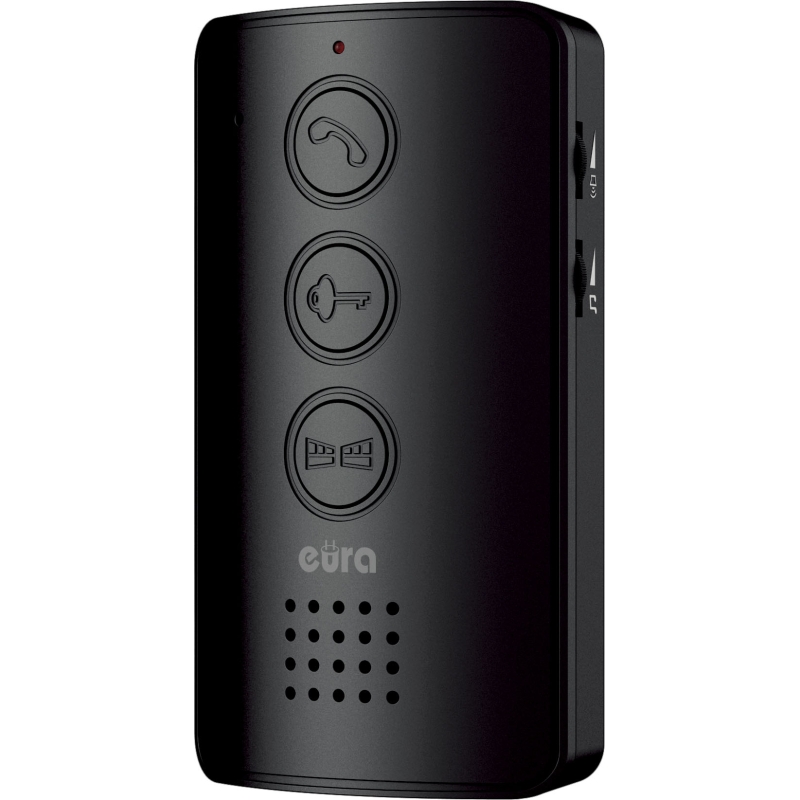 DOMOFON "EURA" ADP-34A3 - czarny, jednorodzinny, głośnomówiący, obsługa 2 wejść, szyfrator, czytnik zbliżeniowy