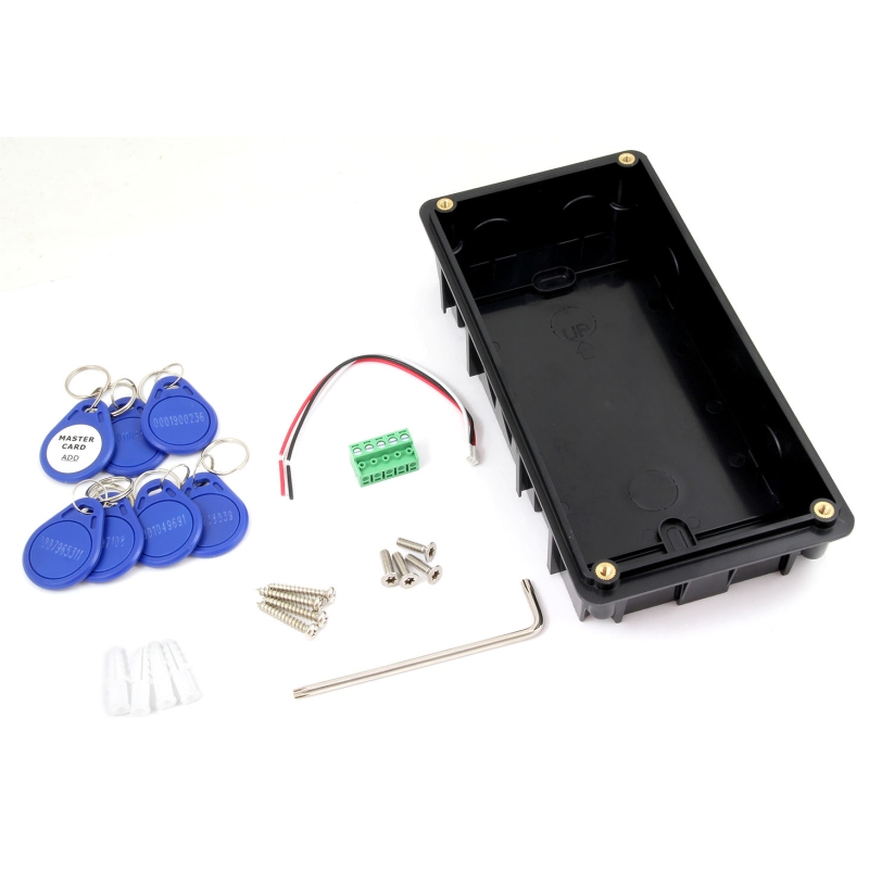 KASETA ZEWNĘTRZNA WIDEODOMOFONU "EURA" VDA-89A5 "2EASY"  - dwurodzinna, podtynkowa, czytnik kluczy zbliżeniowych