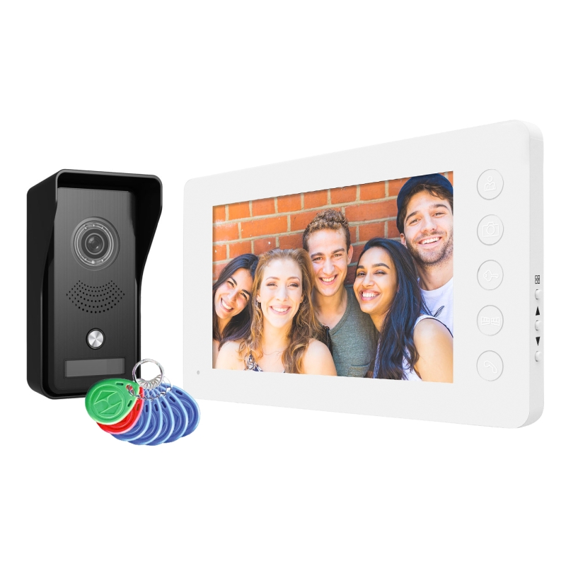 WIDEODOMOFON "EURA" VDP-76A3 - biały, 7", obsługa 2 wejść, pamięć obrazów, czytnik RFID