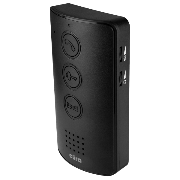 DOMOFON "EURA" ADP-34A3 - czarny, jednorodzinny, głośnomówiący, obsługa 2 wejść, szyfrator, czytnik zbliżeniowy