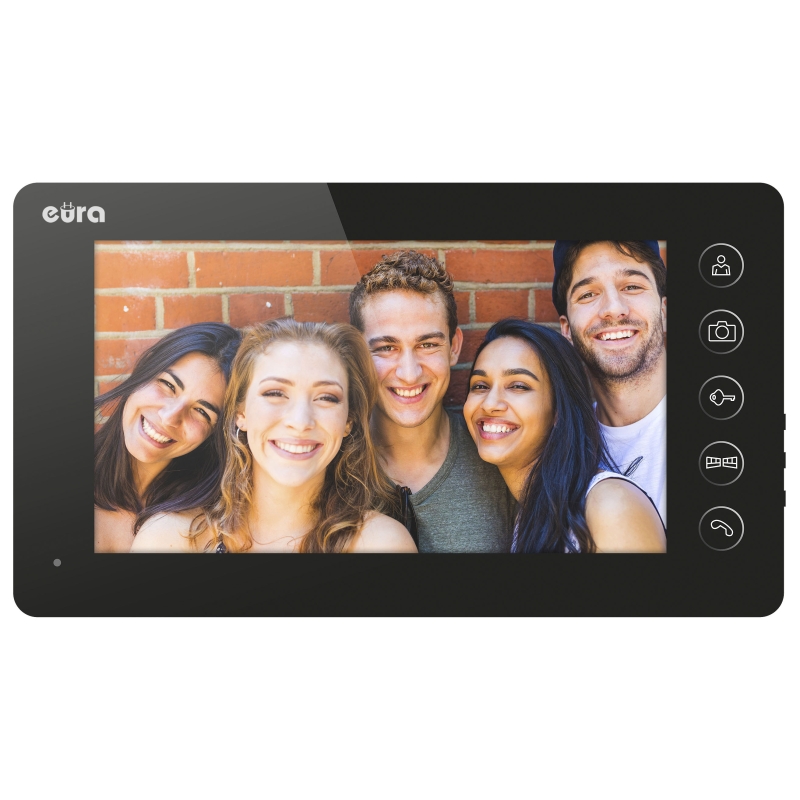 MONITOR "EURA" VDA-05A3 black - LCD 7" otwieranie 2 wejść, pamięć