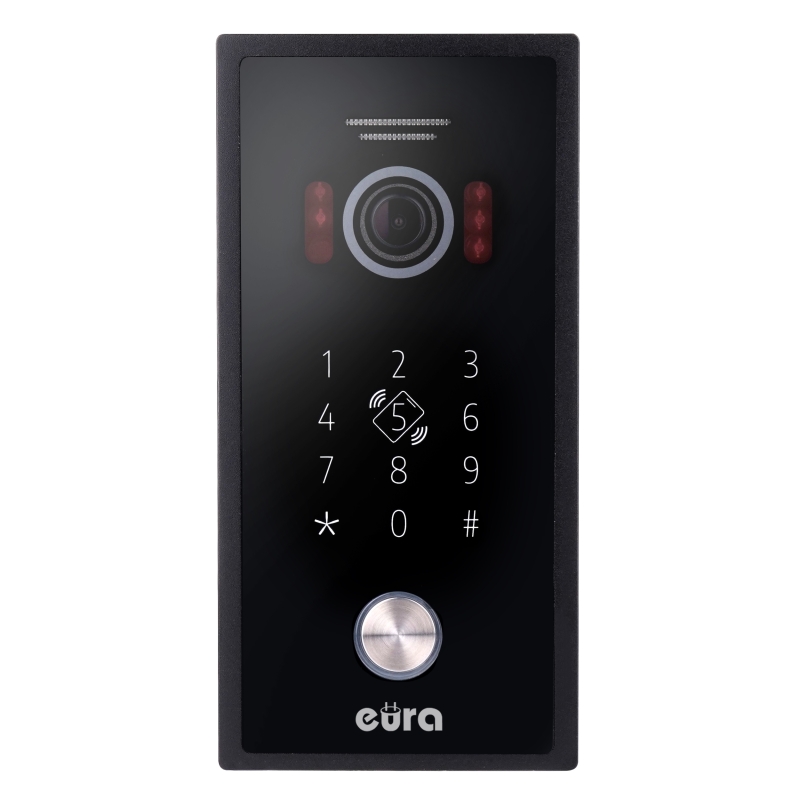 KASETA ZEWNĘTRZNA WIDEODOMOFONU "EURA" VDA-51C5/P - czarna, kamera 1080p., czytnik RFID, szyfrator, podtynk