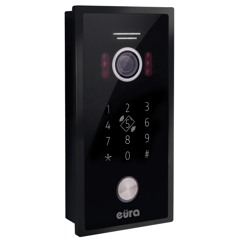 KASETA ZEWNĘTRZNA WIDEODOMOFONU "EURA" VDA-51C5/P - czarna, kamera 1080p., czytnik RFID, szyfrator, podtynk
