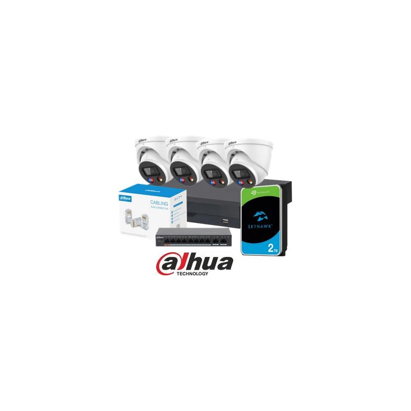 Zestaw Monitoringu Ip Dahua Kamery Tioc 2.0 Z Aktywnym Ostraszaniem 8Mpx