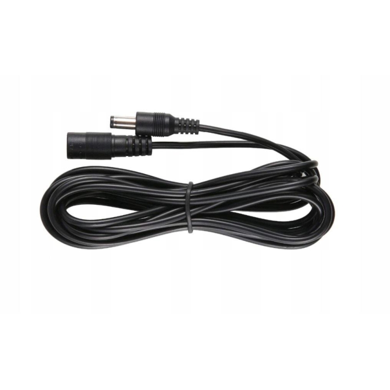 Przedłużacz Dc 5.0M Dwużyłowy 2X0.5Mm2 W Oplocie Wtyk/Gniazdo 2.1X5.5 Mm