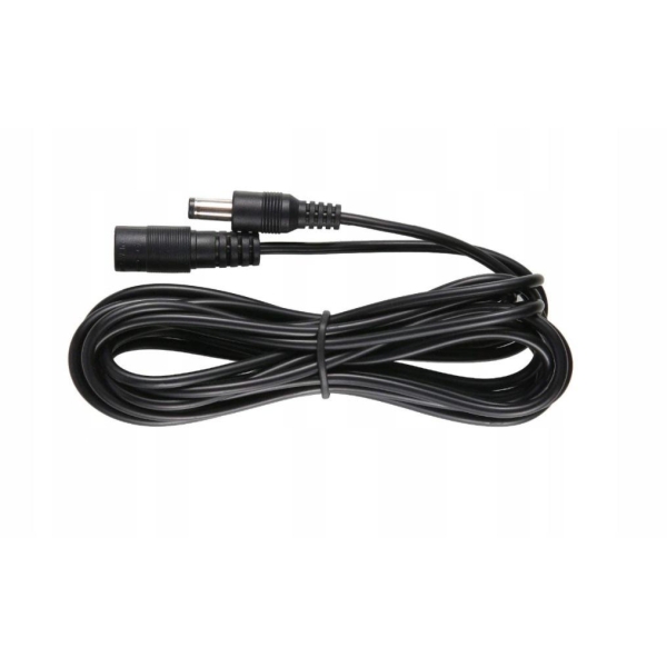 Przedłużacz Dc 5.0M Dwużyłowy 2X0.5Mm2 W Oplocie Wtyk/Gniazdo 2.1X5.5 Mm