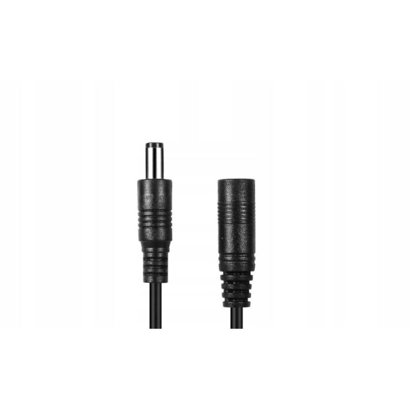 Przedłużacz Dc 5.0M Dwużyłowy 2X0.5Mm2 W Oplocie Wtyk/Gniazdo 2.1X5.5 Mm