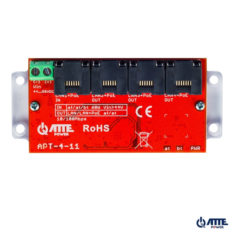 ATTE APT-4-11 Switch PoE 4 portowy 10/100Mbps,...