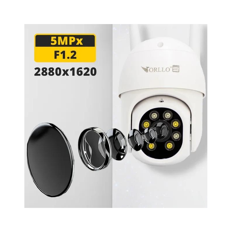Kamera Ip Orllo Tz5 Zewnętrzna Obrotowa 5Mpx 4G Sim Tuya
