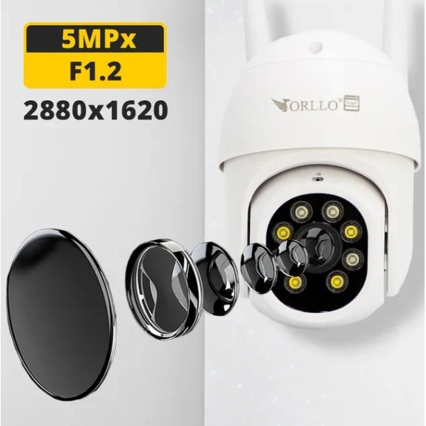Kamera Ip Orllo Tz5 Zewnętrzna Obrotowa 5Mpx 4G Sim Tuya