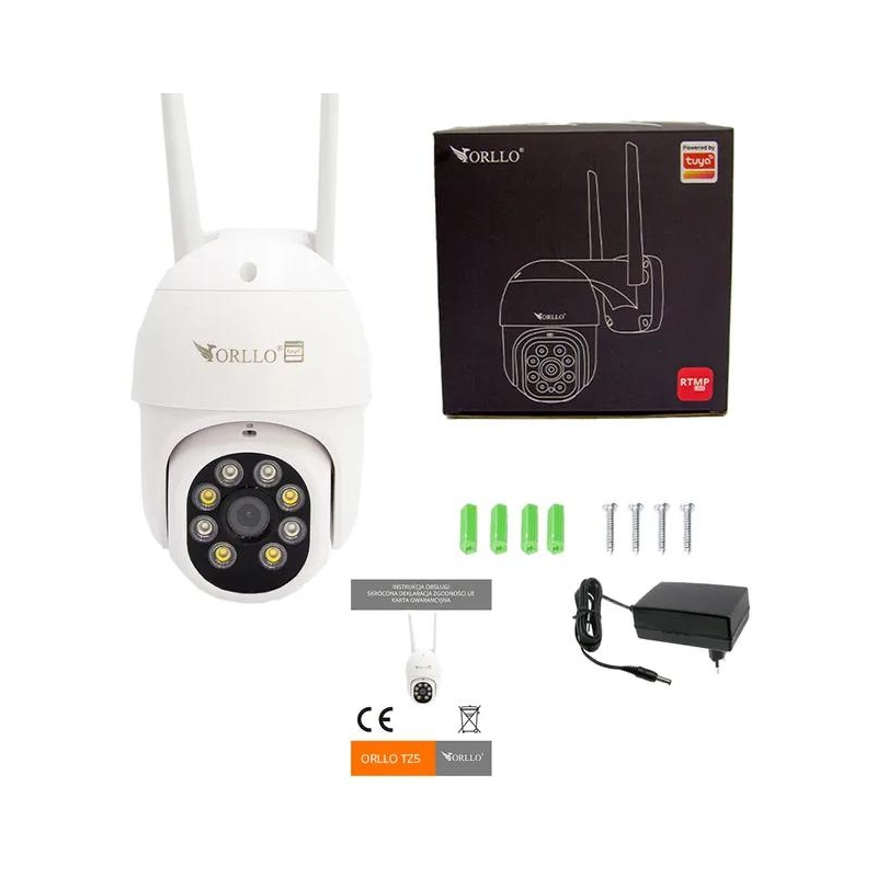 Kamera Ip Orllo Tz5 Zewnętrzna Obrotowa 5Mpx 4G Sim Tuya