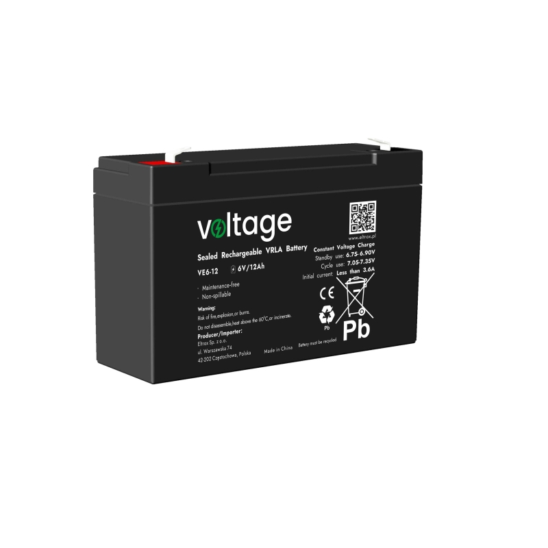 Akumulator Agm Voltage 6V 12Ah Ve6-12