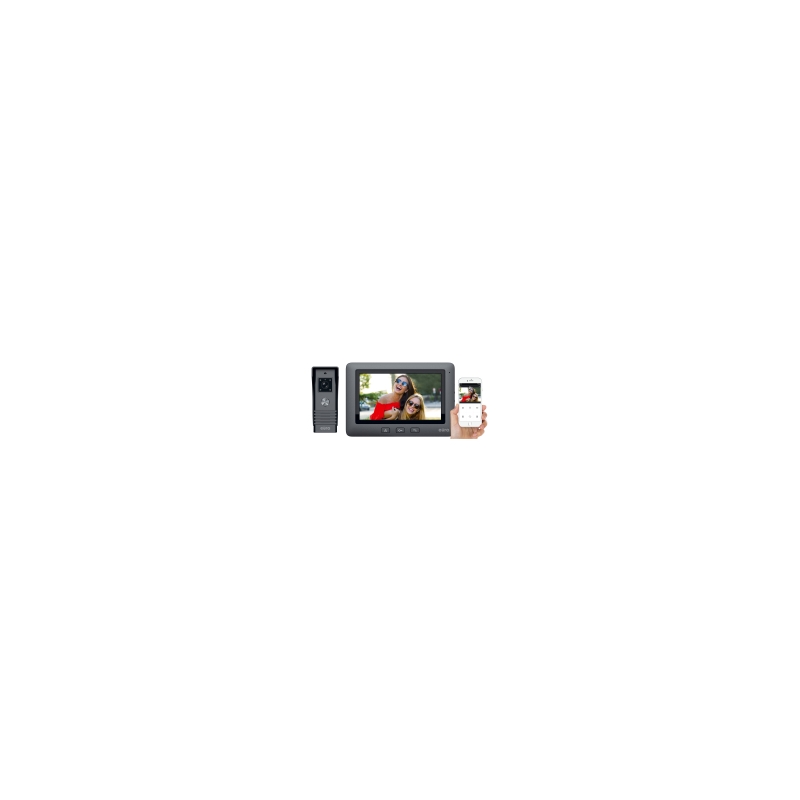 WIDEODOMOFON "EURA" VDP-45A3-TY ALPHA+ - czarny, 7", WiFi, otwieranie 1 wejścia, AHD, Tuya App