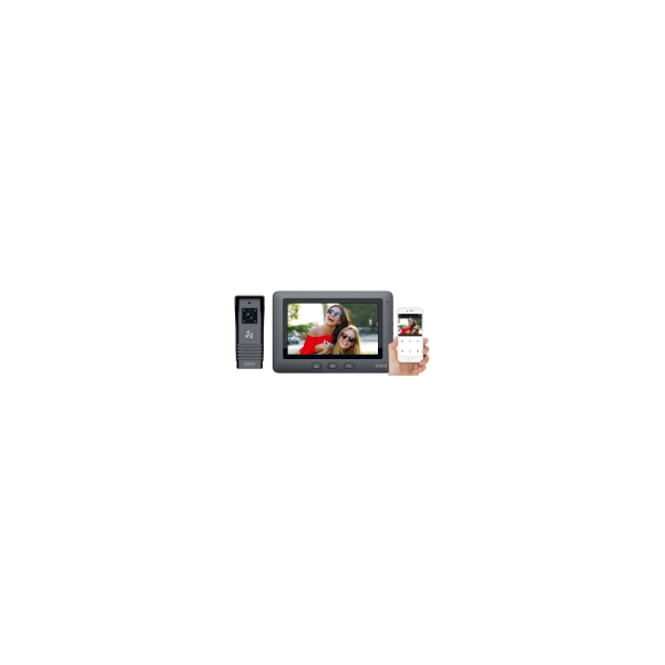 WIDEODOMOFON "EURA" VDP-45A3-TY ALPHA+ - czarny, 7", WiFi, otwieranie 1 wejścia, AHD, Tuya App