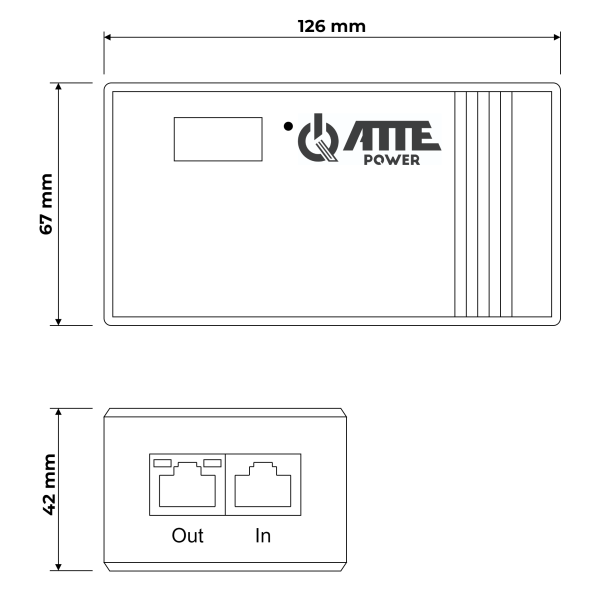 ATTE IPM-90-550 Mid-span PoE 1 kanałowy 10/100/1000Mbps 55V 90W
