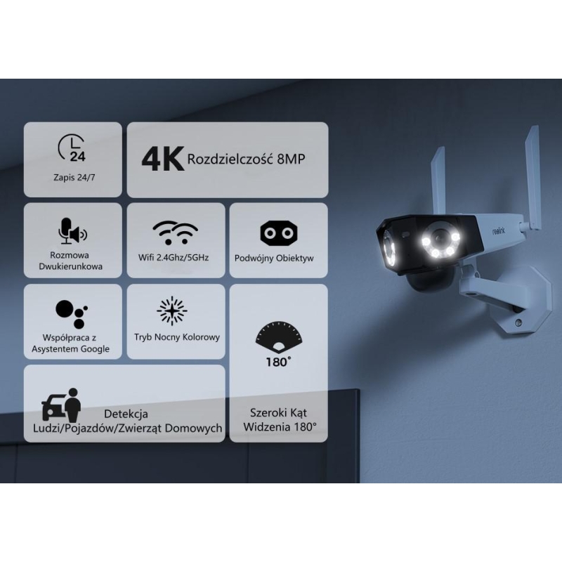 Kamera Ip Reolink Duo Series W730 Wifi 4K 8Mp Led 30M