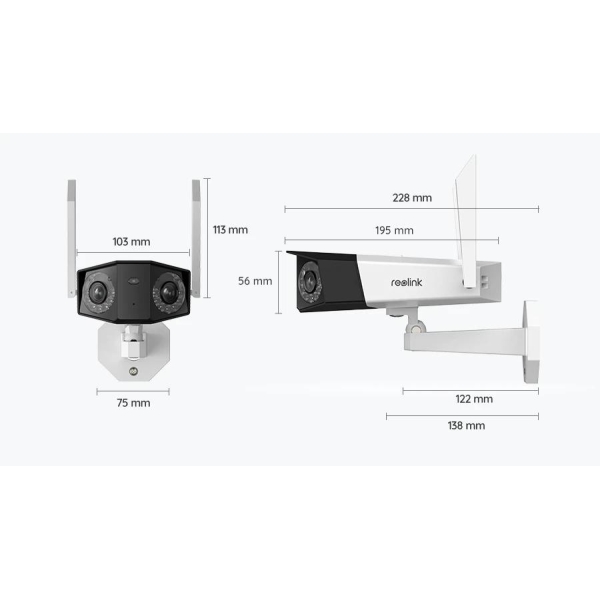 Kamera Ip Reolink Duo Series W730 Wifi 4K 8Mp Led 30M
