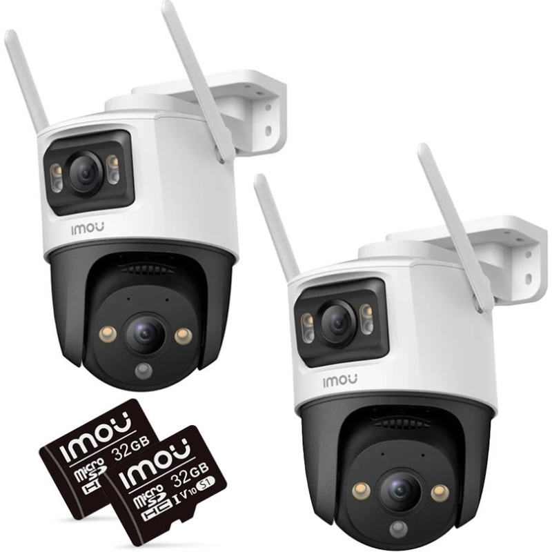Zestaw 2 Kamer Ip Imou Cruiser Dual 10Mp (5Mp + 5Mp) Z Kartami Pamięci 32Gb