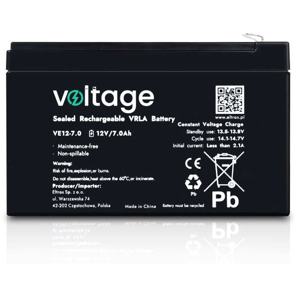 Akumulator Agm Voltage 12V 7Ah Ve12-7.0