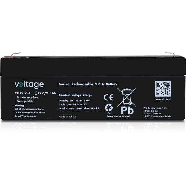 Akumulator Agm Voltage 12V 2,3Ah Ve12-2.3