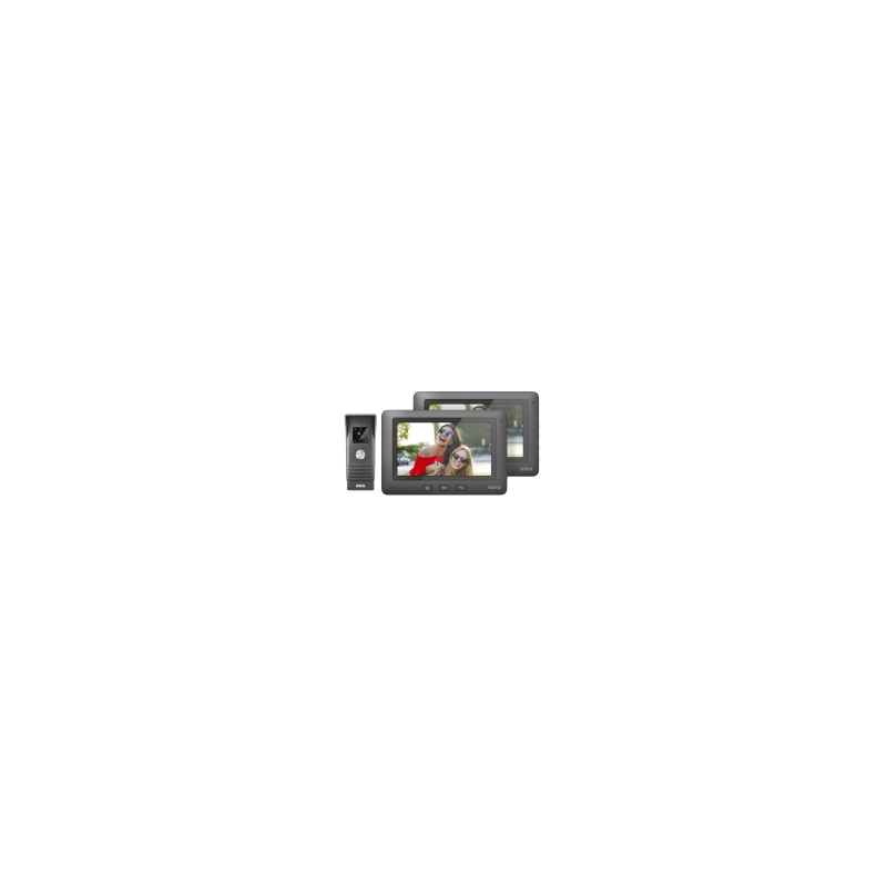 WIDEODOMOFON "EURA" VDP-45A3 "ALPHA" CZARNY DWA MONITORY kolor 7" obsługa 1 wejścia