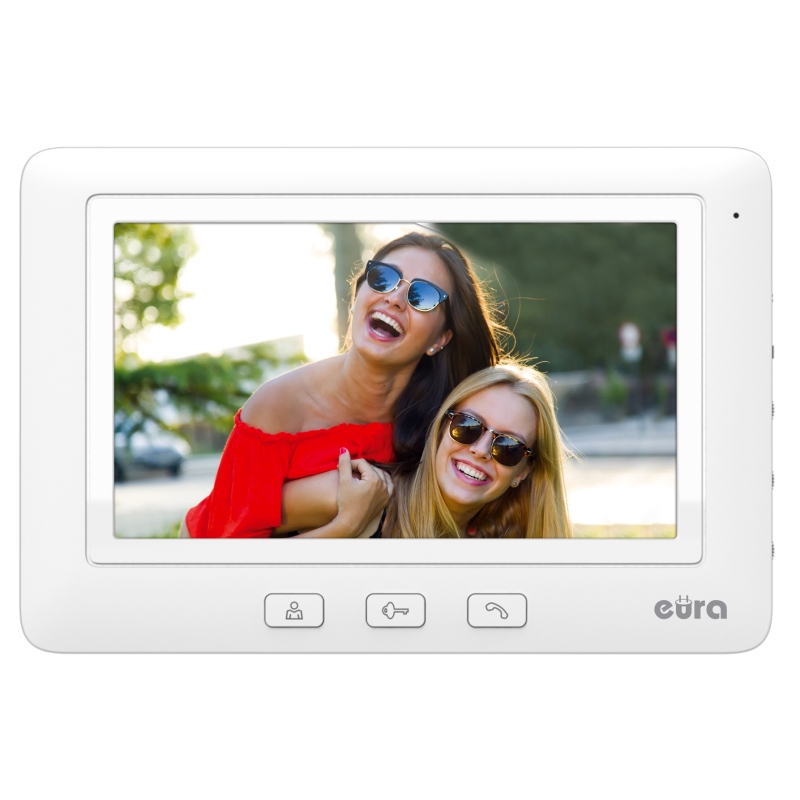 WIDEODOMOFON "EURA" VDP-45A3 "ALPHA" BIAŁY DWA MONITORY kolor 7" obsługa 1 wejścia