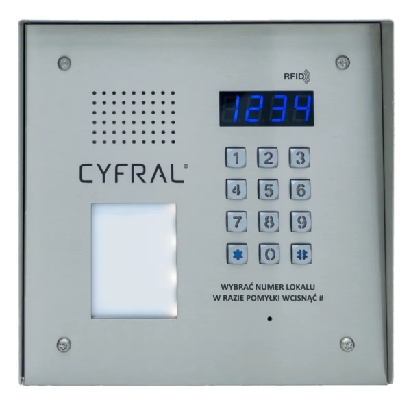 PANEL CYFROWY "CYFRAL" PC-2000RE PRO INOX z czytnikiem RFiD i wbudowaną elektroniką