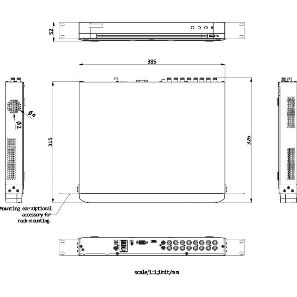 Rejestrator 5W1 Hikvision Ids-7216Huhi-M2/X(Std)/4A+16/4Alm