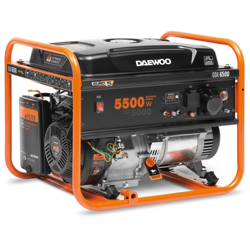 ZESTAW AGREGAT PRĄDOTWÓRCZY DAEWOO GDA 6500 5.0kW + 2x GENERATOR OIL SAE 10W-30 DWO 600