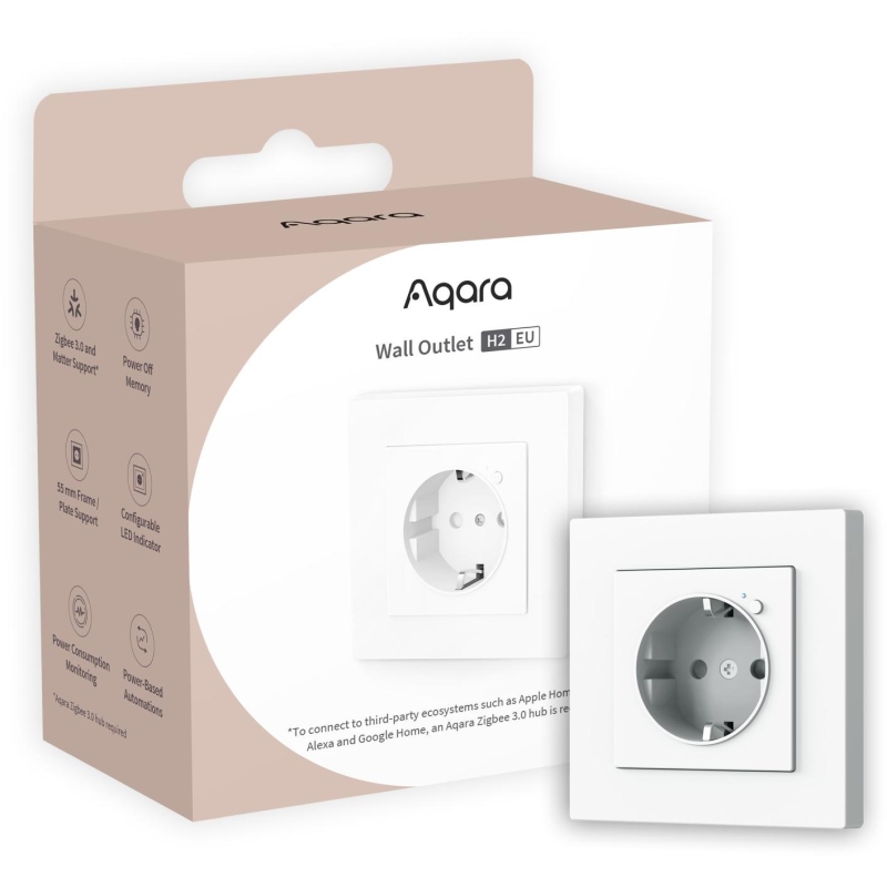 Aqara Wall Outlet H2 Eu | Gniazdko Elektryczne | Zigbee 3.0, Matter