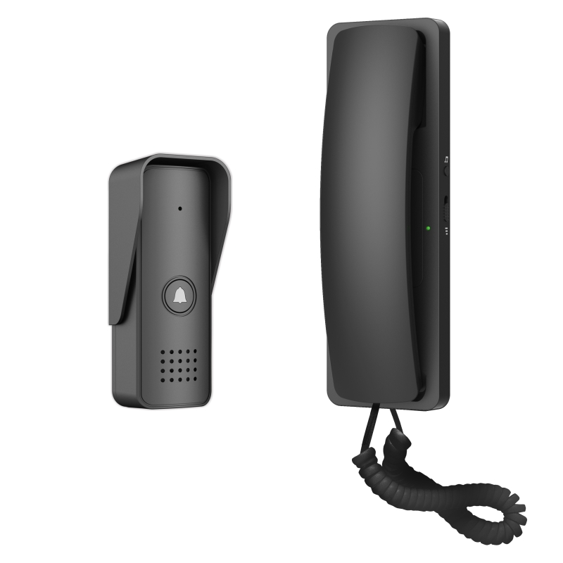 DOMOFON "EURA" ADP-24A3 - czarny, jednorodzinny, słuchawkowy, obsługa 2 wejść