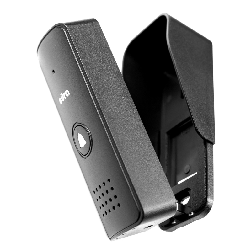 DOMOFON "EURA" ADP-24A3 - czarny, jednorodzinny, słuchawkowy, obsługa 2 wejść