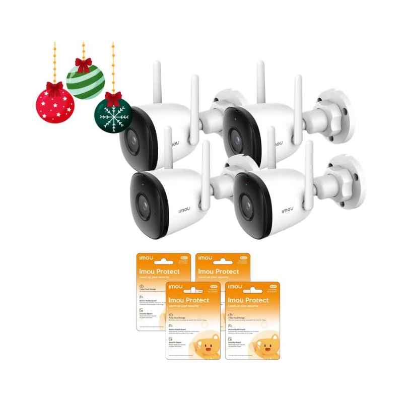 Zestaw 4 Kamer Ip Imou Bullet 2C 4Mp Ipc-F42P I 4 Chmur Imou Protect