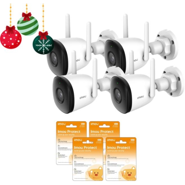 Zestaw 4 Kamer Ip Imou Bullet 2C 4Mp Ipc-F42P I 4 Chmur Imou Protect