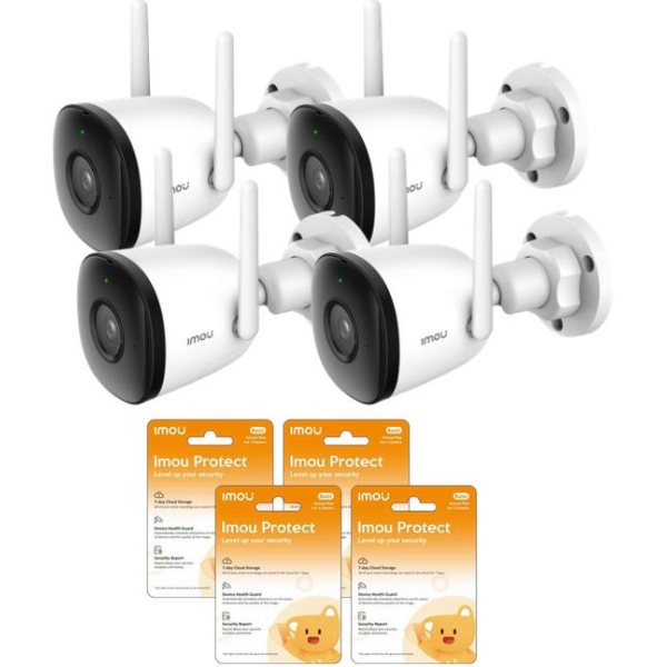 Zestaw 4 Kamer Ip Imou Bullet 2C 4Mp Ipc-F42P I 4 Chmur Imou Protect