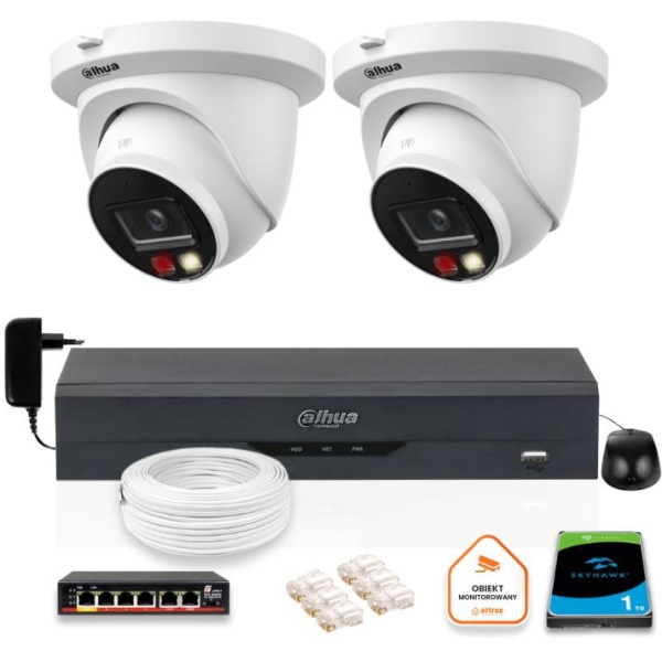 Zestaw 2 Kamer Ip Dahua 8Mpx Ipc-Hdw2849Tm-S-Il + Dysk 1Tb