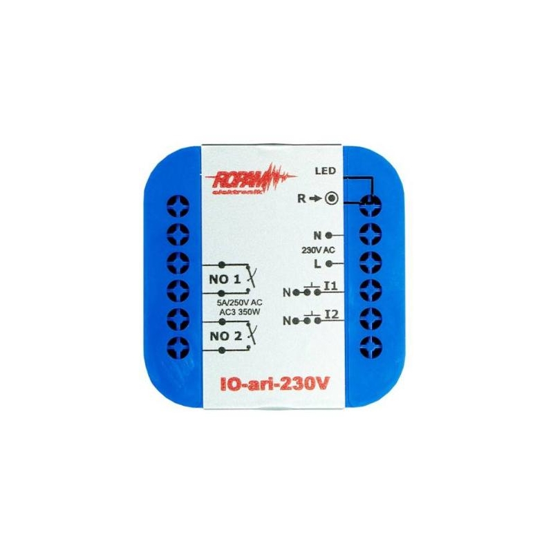 Ropam Io-Ari-230V Bezprzewodowy, Douszkowy, Dwukanałowy Sterownik  230Vac, 2Xno, 2Xin (N).