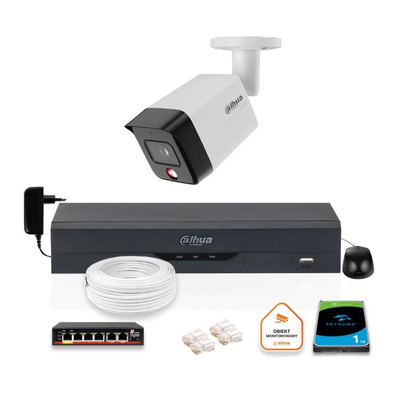 Zestaw Kamera Ip Dahua 8Mpx Pc-Hfw1839Tc-A-Il-0280B-S6 + Dysk 1Tb