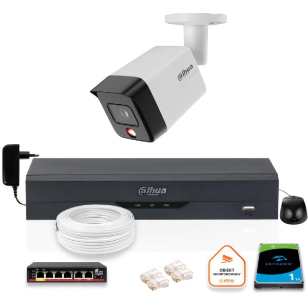 Zestaw Kamera Ip Dahua 8Mpx Pc-Hfw1839Tc-A-Il-0280B-S6 + Dysk 1Tb