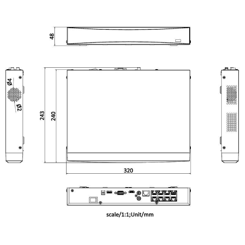 Rejestrator Ip Hikvision Ds-7608Nxi-K1/8P(D)/Alarm4+1