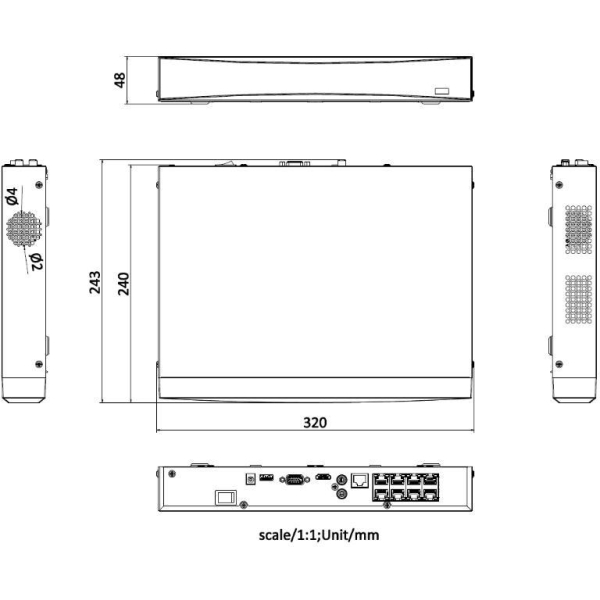 Rejestrator Ip Hikvision Ds-7608Nxi-K1/8P(D)/Alarm4+1
