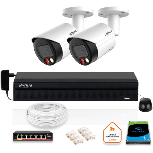 Zestaw Monitoringu Ip Dahua 2X Kamera Ipc-Hfw2849S-S-Il-0280B 8Mpx