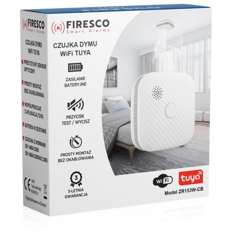 Zestaw Czujników Firesco Czujnik Czadu + Dymu Z Wifi