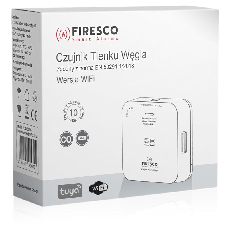 Zestaw Czujników Firesco Czujnik Czadu + Dymu Z Wifi