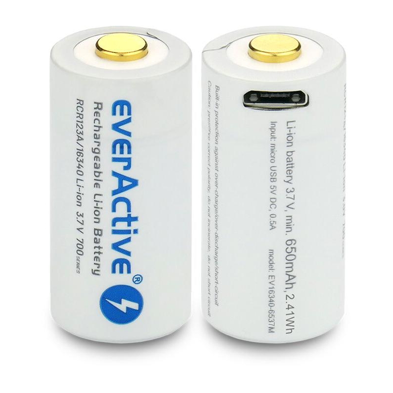 Akumulatorek 16340 / R-Cr123 3,7V Everactive 700Mah (1 Szt.) Z Zabezpieczeniem