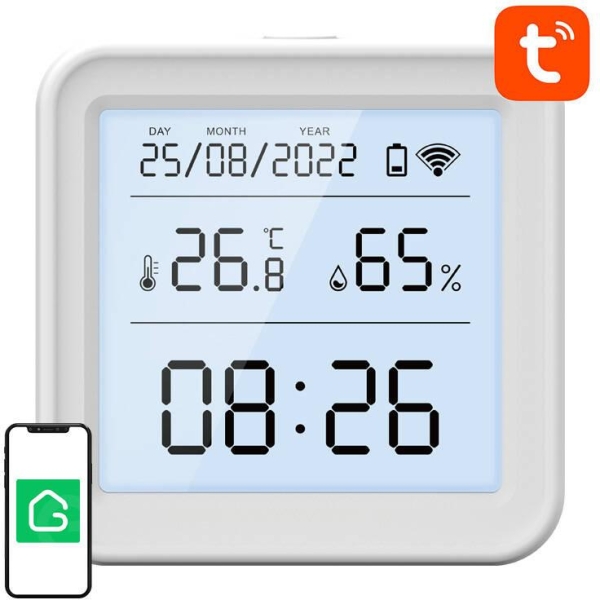 Inteligentny Czujnik Temperatury I Wilgotności Wifi Gosund S6 Lcd Tuya