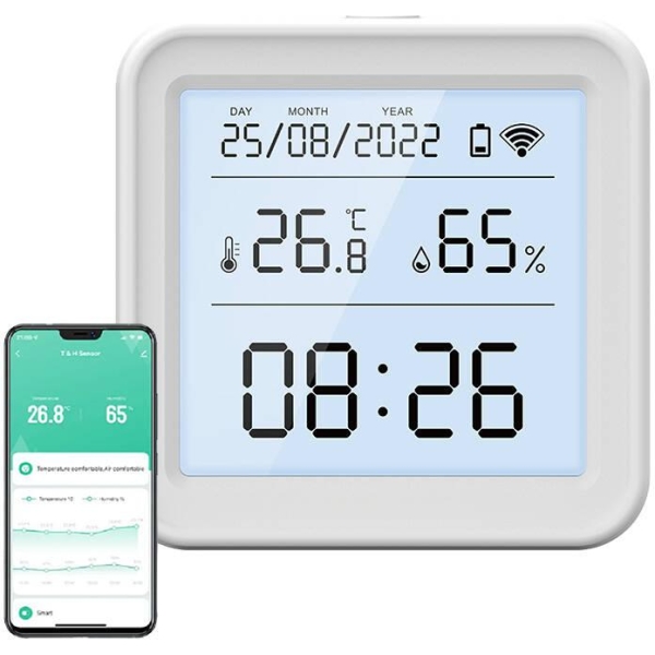 Inteligentny Czujnik Temperatury I Wilgotności Wifi Gosund S6 Lcd Tuya