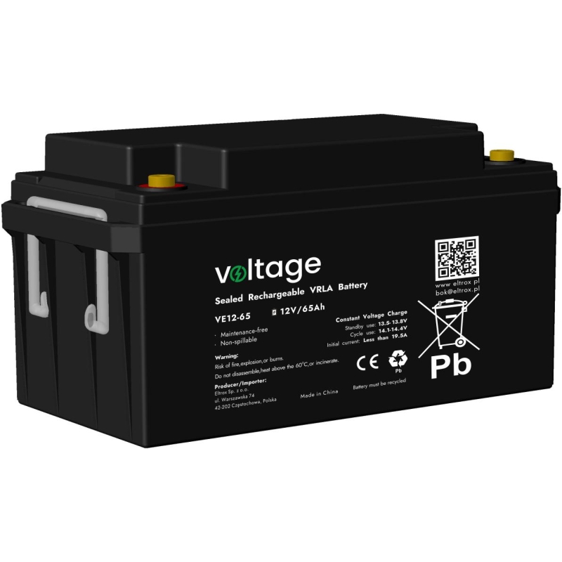 Akumulator Agm Voltage 12V 65Ah Ve12-65