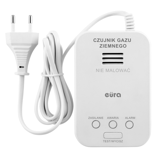 CZUJNIK GAZU "EURA" GD-01A2 - 230V/ 50Hz, przewodowy, gaz ziemny