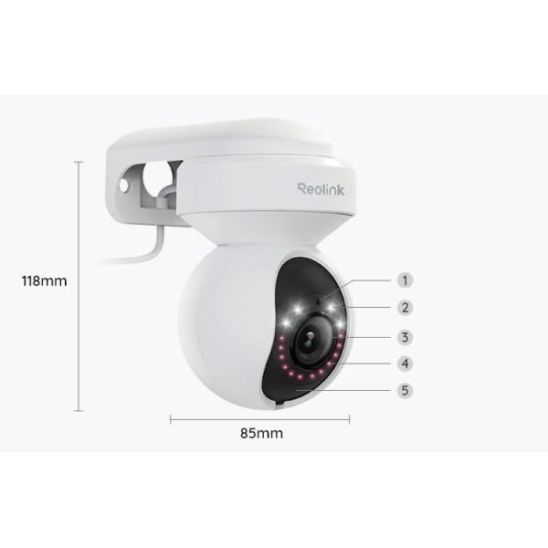 Kamera Ip Reolink E Series E540 Ptz 5Mp Wi-Fi Led Biała